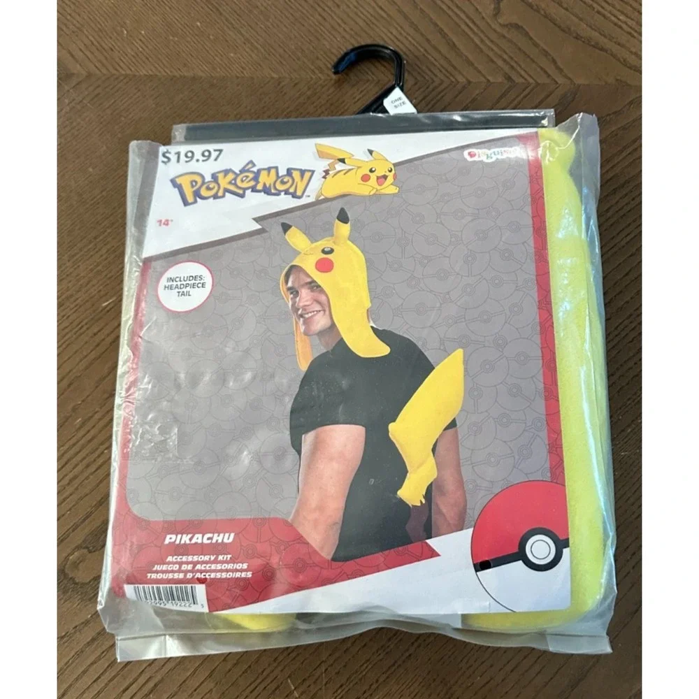 Pokémon Pikachu Costume‎ 3 Three Piece Accessory Kit Halloween Costume One Size